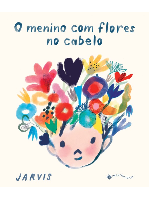 O menino com flores no cabelo
