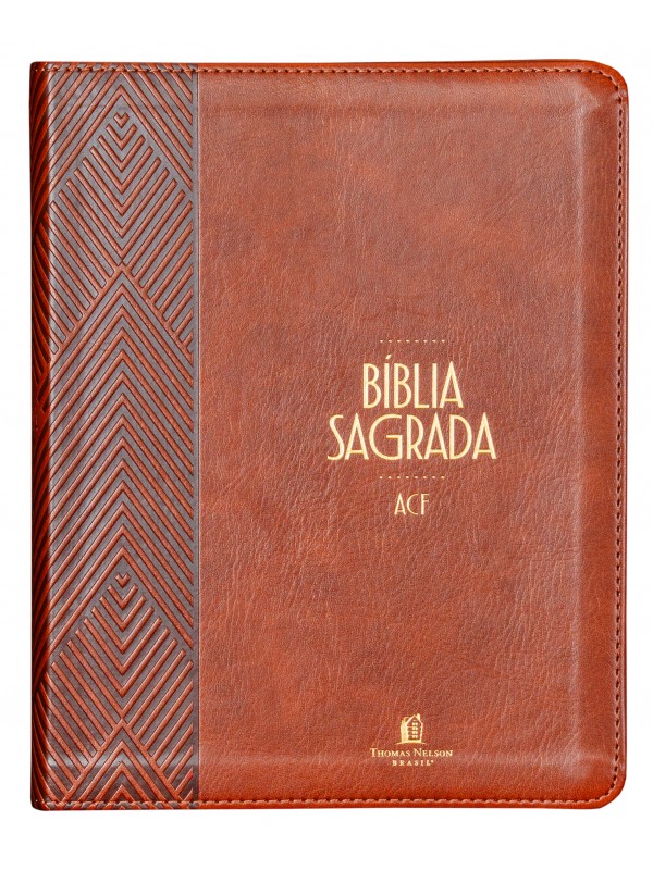 Bíblia ACF com Espaço para Anotações, Capa luxo marrom, Leitura Perfeita