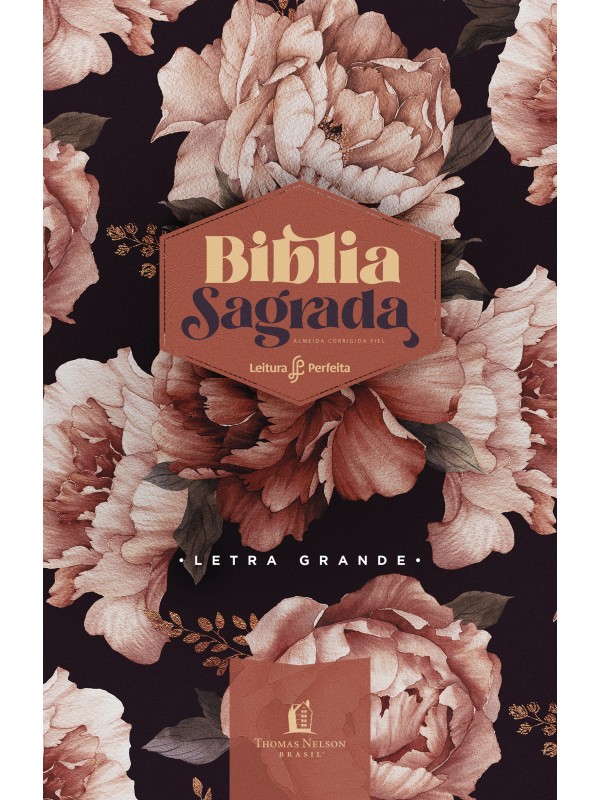 Bíblia ACF Peônias Rosadas, Letra Grande, Capa dura, Leitura Perfeita
