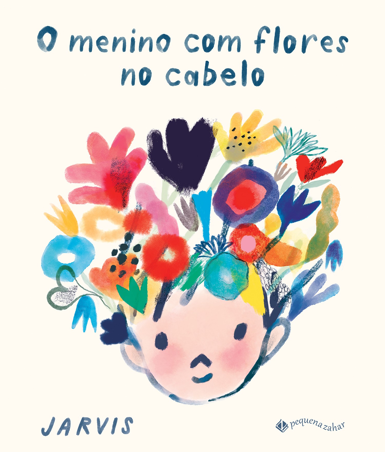 O menino com flores no cabelo